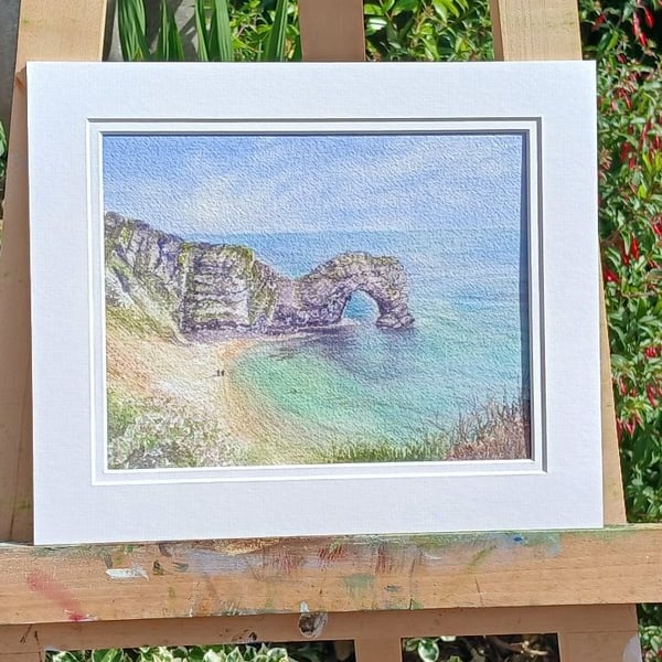 Original watercolour painting, Durdle Door, Dorset 10x8 inches