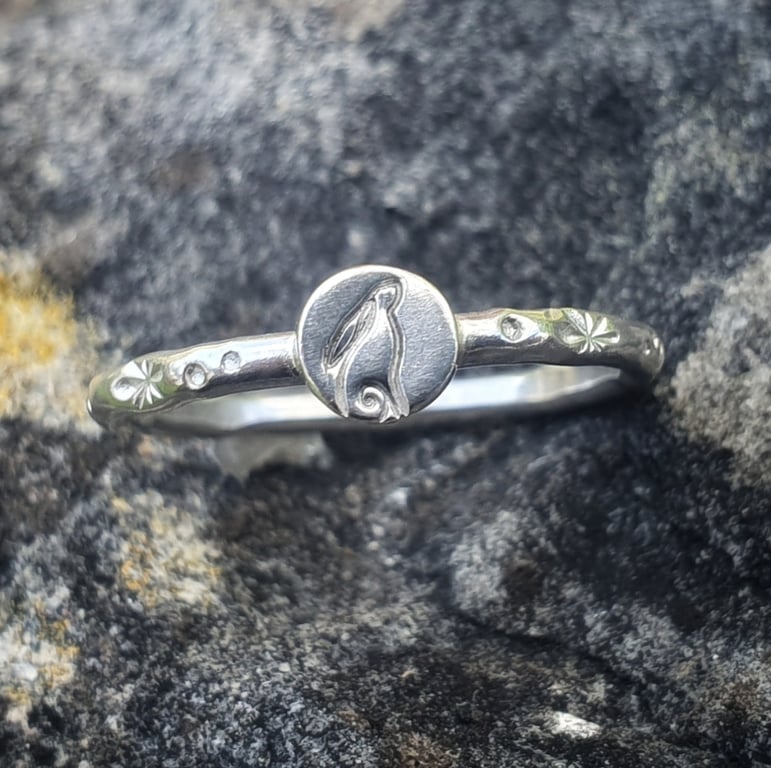 Moon Gazing Hare stack ring