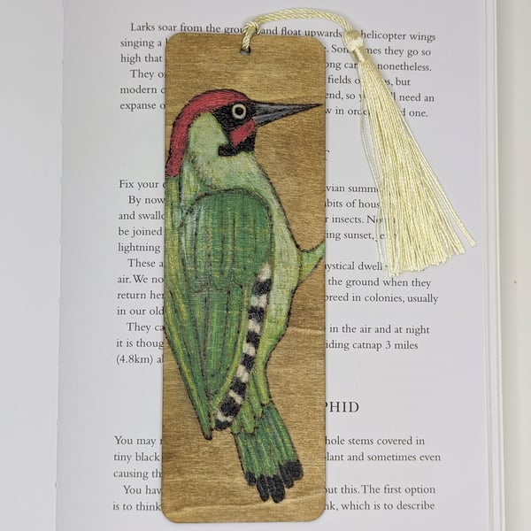 Woodpecker wooden bookmark, Fathers day gift idea, bird lover gift