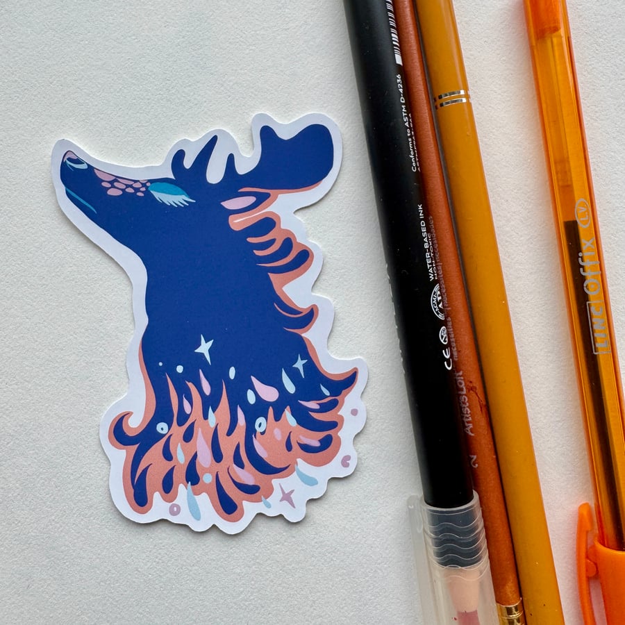 Stickers wildlife Art Matt Vinyl Deer Illustration 