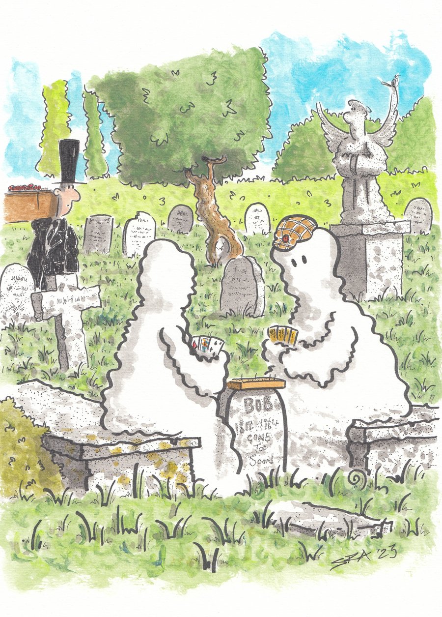 'The Ghosts who played Cribbage' an A4 sized original artwork