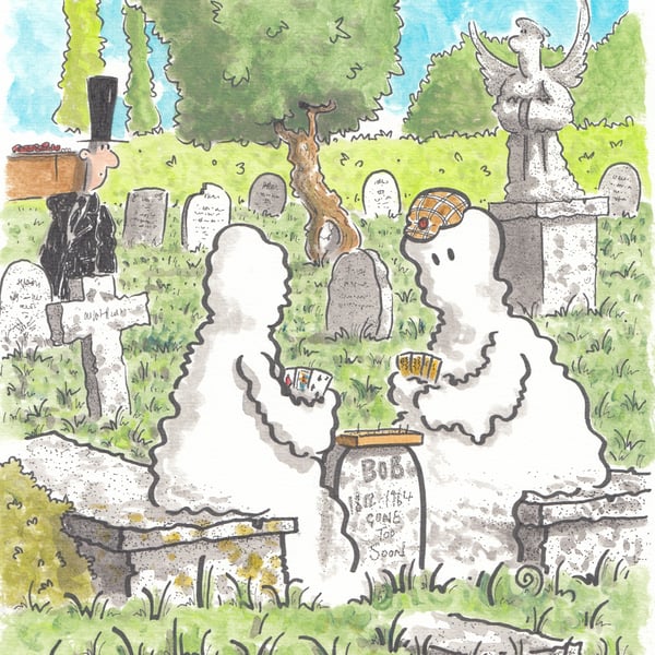 'The Ghosts who played Cribbage' an A4 sized original artwork