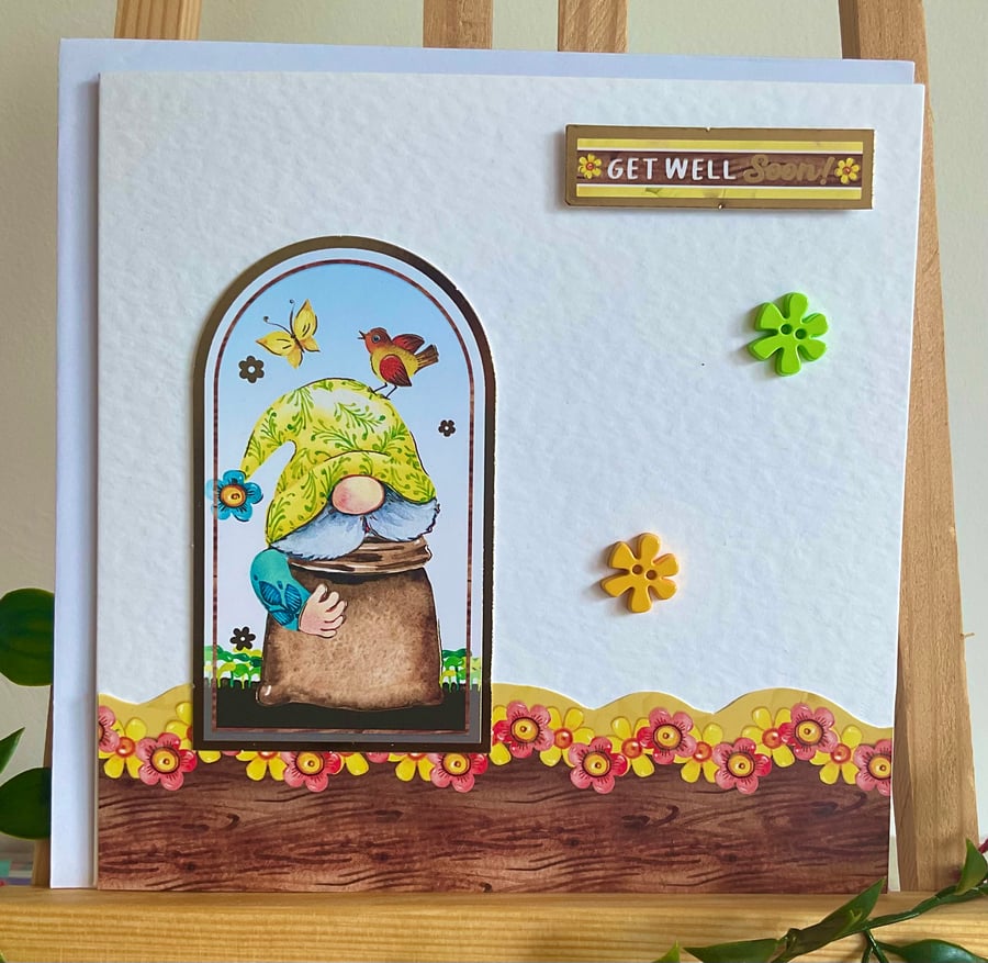  Get Well Soon Card. Get well soon card for Gnome Lover. 