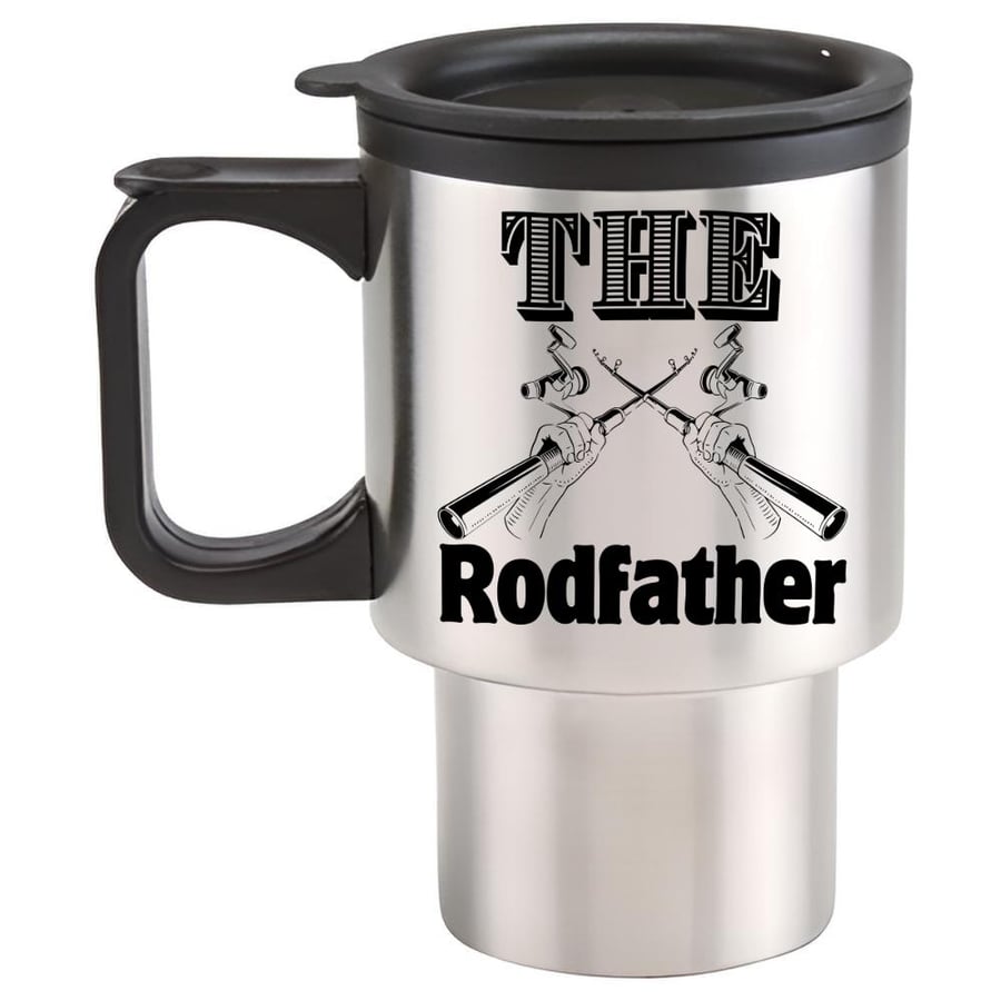 The RODfather Travel Mug - Funny fishing themed travel mug