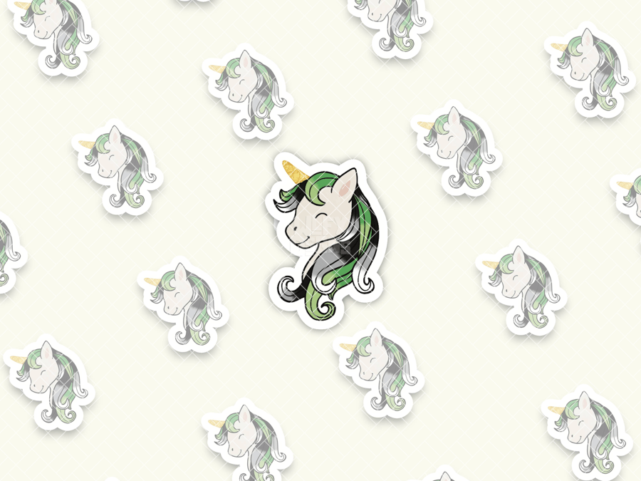 Pride Unicorn Sticker - Aromantic