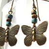 Brass Butterfly Earrings