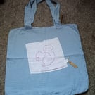 tote bag upcycled blue squirrel charity
