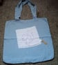 tote bag upcycled blue squirrel charity