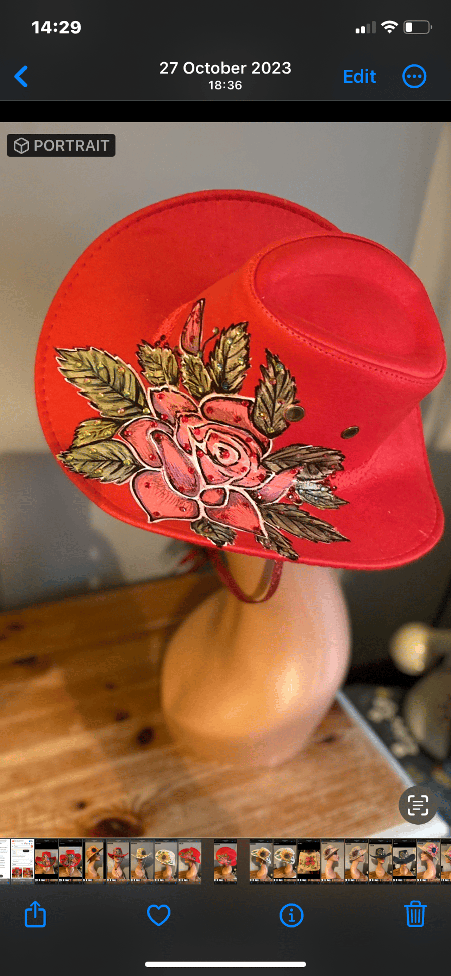 Hand painted hat 