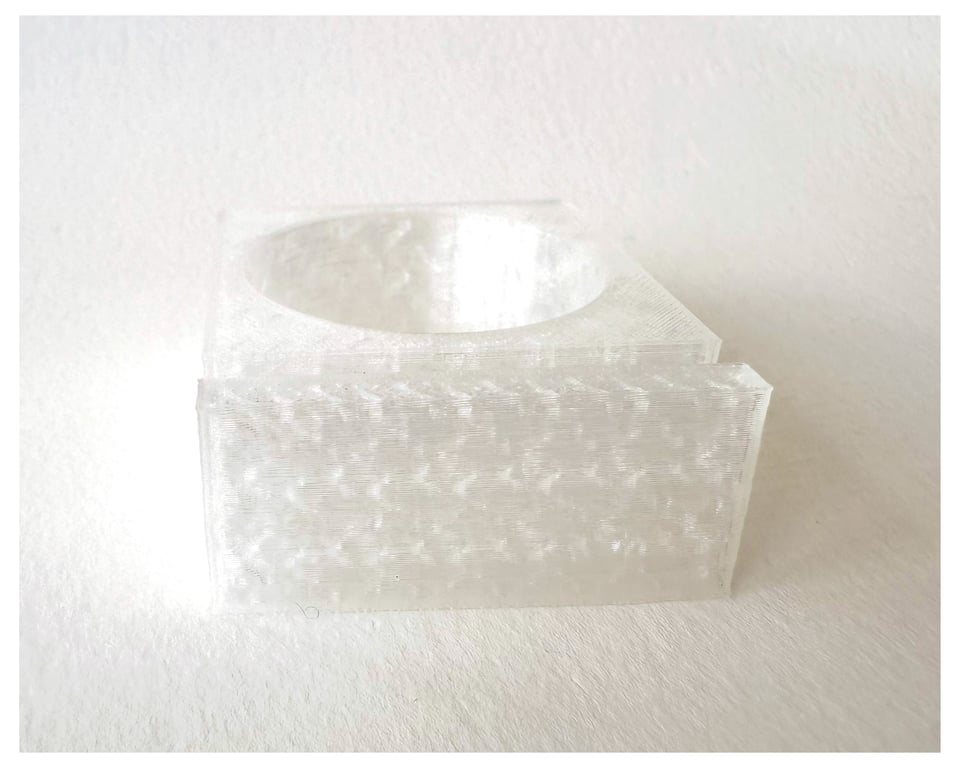 One frosted clear tea light stand for 10cm fused glass circle - 4mm slot