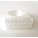 One frosted clear tea light stand for 10cm fused glass circle - 4mm slot
