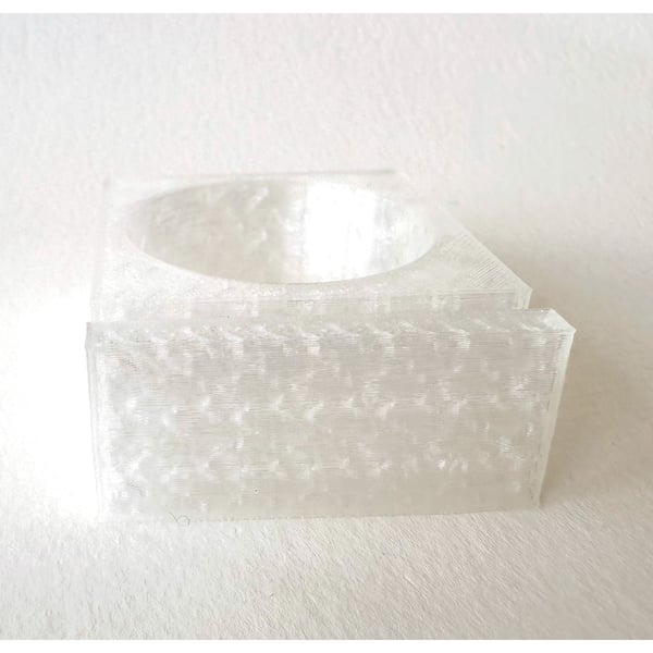 One frosted clear tea light stand for 10cm fused glass circle - 4mm slot