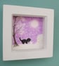 Cat Christmas Picture, Framed Snow Art Print, Kitten Daughter Gift, Black Cat - Image 3