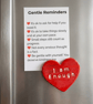 I Am Enough handmade rich red heart fridge magnet with A7 Gentle Reminders card
