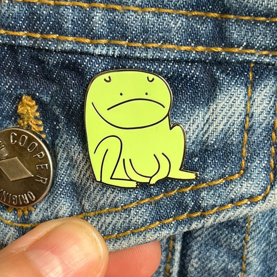 Green Frog Enamel Pin Badge 