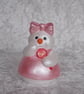 Ceramic Small Pink Christmas Xmas Snow Girl Figurine Ornament Decoration. - Image 1