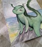 Mythical Sea Creature Original Ink & Watercolour Illustration - Image 2