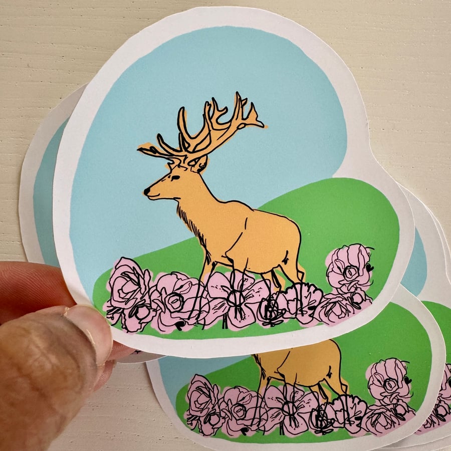 Deer Stag Sticker wildlife Art Matt Vinyl Waterproof