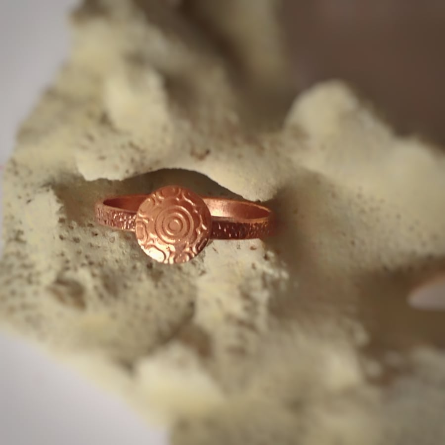 Ring copper flower ring 