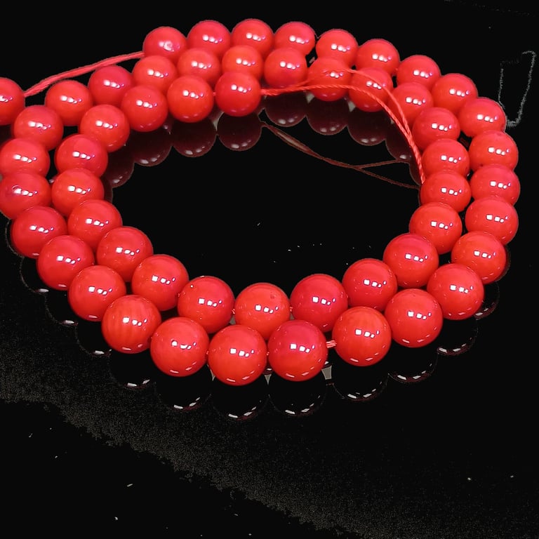 7mm Natural Round Dark Red Coral Gemstone Beads, DIY Handcraft Jewellery Making