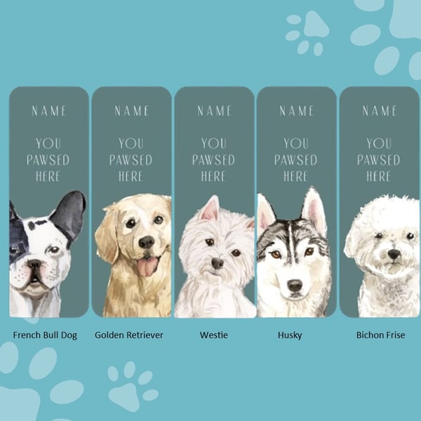Fun Dog Bookmarks lots of breeds to choose from 