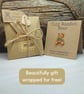 Bluebell Bear Pin, Handmade Tiny Teddy Wooden Brooch, Thank You Gift - Image 5