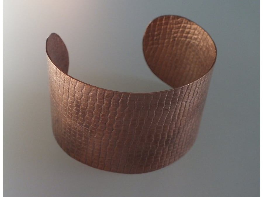 Textured Copper Cuff, with Natural finish