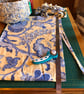 Handwoven Yellow & Blue Floral Linen Rag Rug with Fringe (76 x 42cm) - Image 5