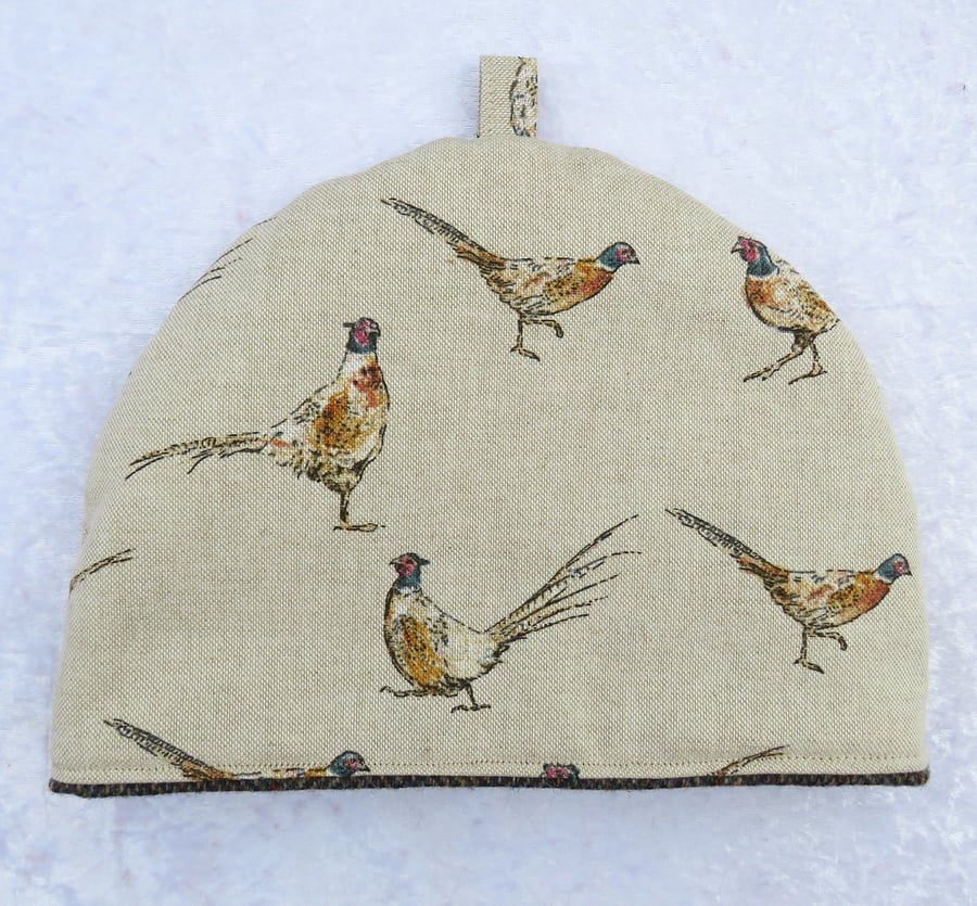   Tea cosy, size small, to fit a one to two cup teapot, pheasant