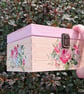 Wooden Pine Jewellery Keepsake Box Highland Cow Floral - Image 6