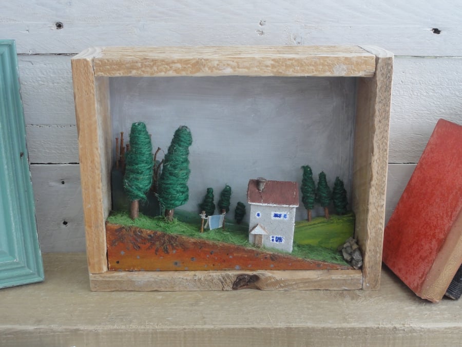 House on the hill - crafted landscape diorama