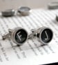 Personalised Cuff links with Initials; Typewriter Letter Keys Cufflinks - Image 2