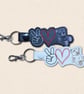 Teddy Bear Keyring - Peace Love Teddy Bear Faux Leather Bag Charm