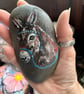 Seaside donkey Hand painted and varnished paper weight stone 