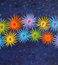 Birthday Card, Rainbow Flowers Card, Happy Birthday Art Card, Blank Card, Stars - Image 1