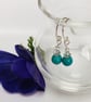 Sterling Silver Turquenite and Crystal Earrings - Image 1