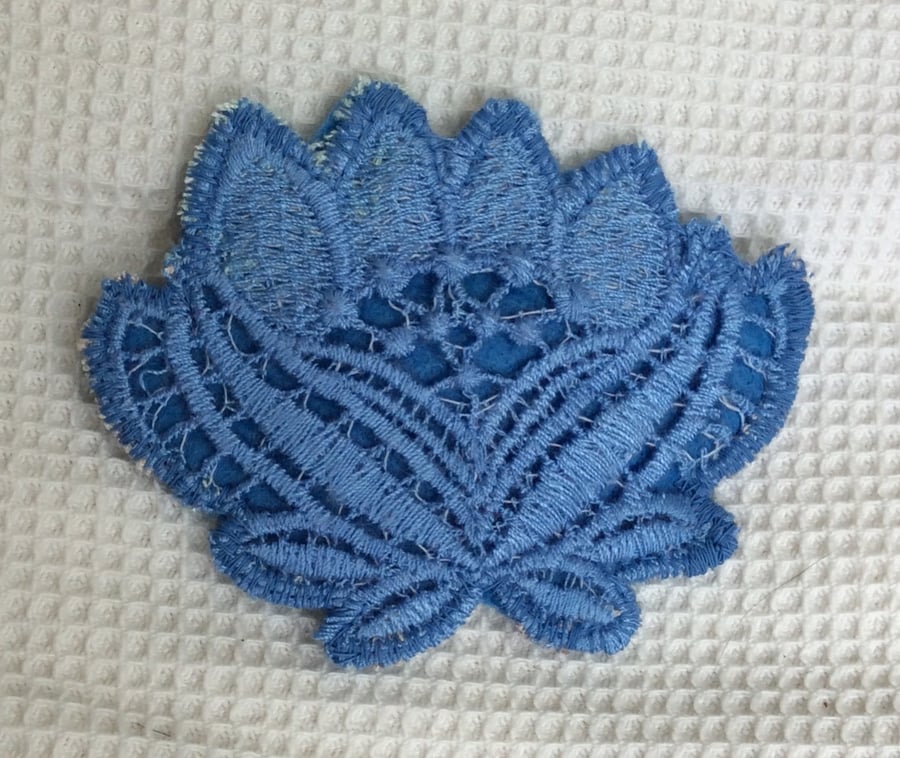 Fabric flower brooch, badge