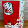 Christmas Card. Luxury Robin and Hedgehog Christmas Card. Festive Forest.