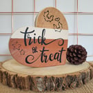 Free standing wooden Halloween heart decoration