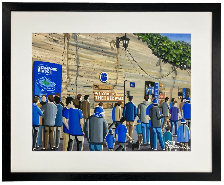 Chelsea F.C Stamford Bridge, Framed Football Art Print. 14" x 11" Frame Size