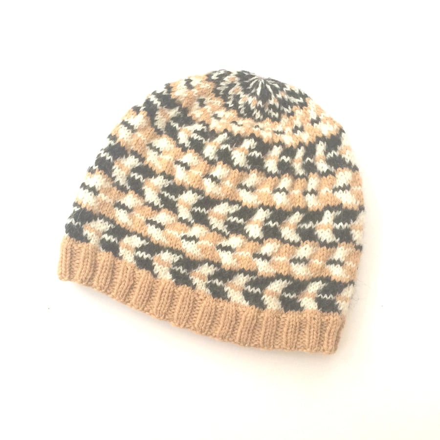 Hand knitted fairisle hat