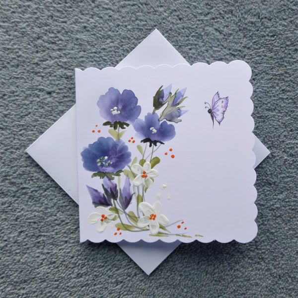 hand painted blank inside greetings card ( ref ... - Folksy