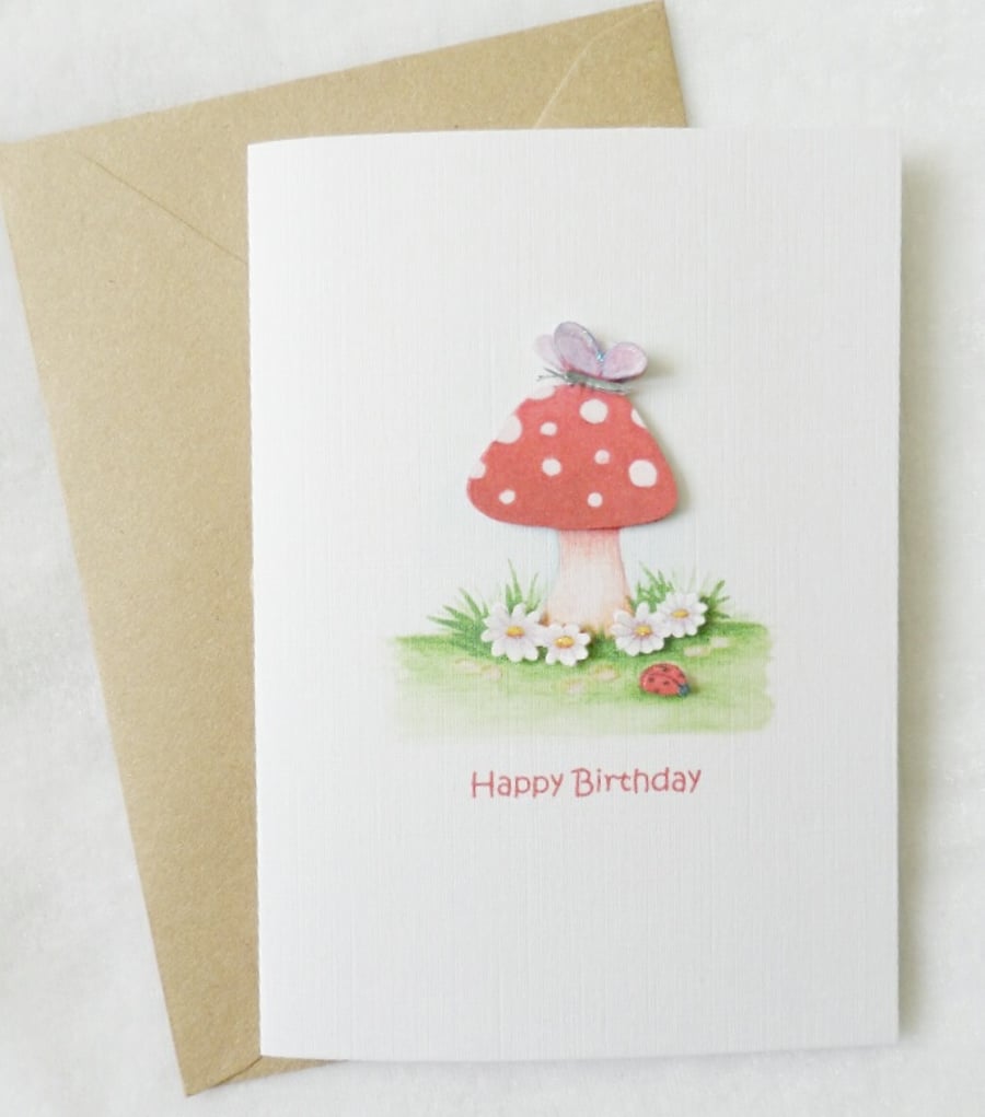 Happy Birthday Toadstool Card