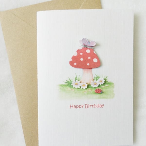 Happy Birthday Toadstool Card