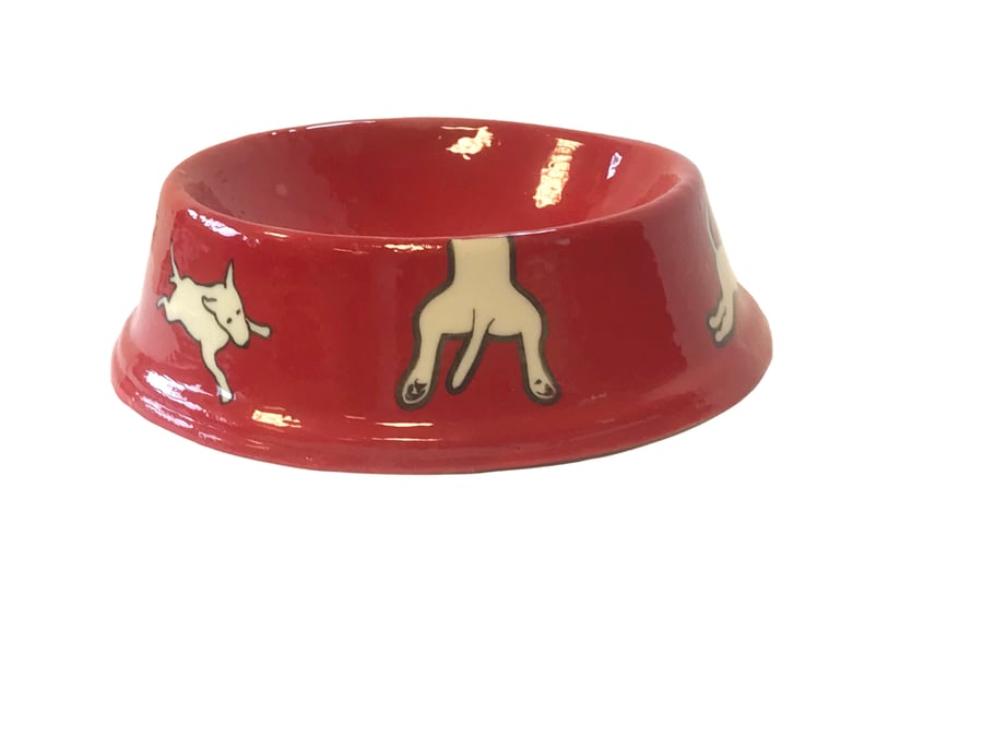 Red Bully Dog Bowl