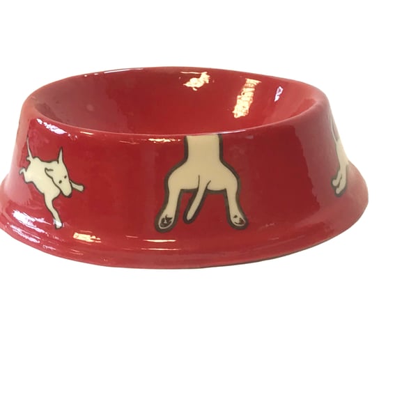 Red Bully Dog Bowl