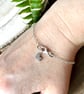 Tiny Hammered Heart Charm Sterling Silver Bracelet - Image 3
