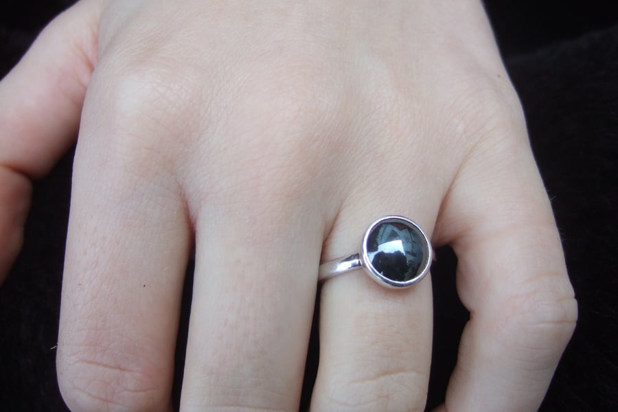 Sterling Silver and Haematite Ring