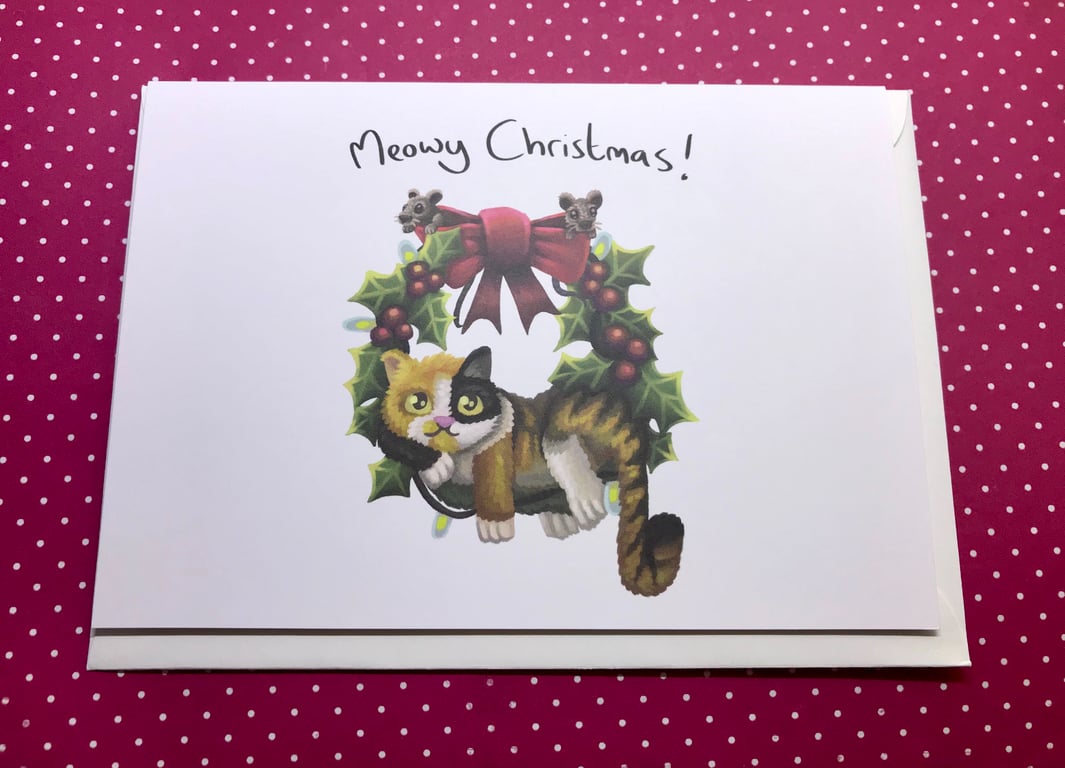 Meowy Christmas Greeting Card