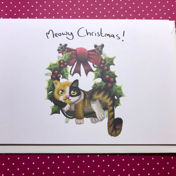 Meowy Christmas Greeting Card